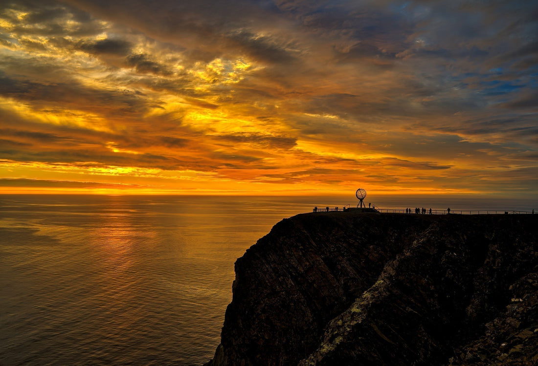Nordkapp - På toppen av Norge i solnedgang